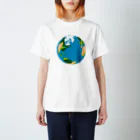 コチ(ボストンテリア)の地球(ドット絵) Regular Fit T-Shirt