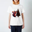 niko&PANDA shopのリスのクリスマス Regular Fit T-Shirt