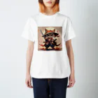luckycongochanのNeko Samurai スタンダードTシャツ