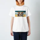 love-dogsのコーギー愛犬家 Regular Fit T-Shirt