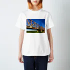 空想ロゴの淀川の風景 赤側鉄橋 スタンダードTシャツ