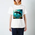 Lovers-chapelの美しいイルカ Regular Fit T-Shirt