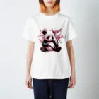 waterpandaのパンダと桜 スタンダードTシャツ