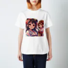 推しの美少女とアイドルの和服が似合う美人姉妹 Regular Fit T-Shirt