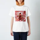 SANTABUNNY SUZURI SHOPの桜並木 スタンダードTシャツ