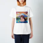 west97の富士山絶景にある露天風呂のかわいい女の子 Regular Fit T-Shirt
