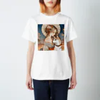 柴とか柴とか柴とか柴犬。の和美人としばいぬ。 スタンダードTシャツ