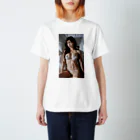 BeautifulLadyCollectionTokyoの恍惚とした表情で目を閉じる、白い下着のAI美女 Regular Fit T-Shirt