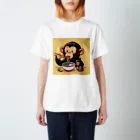 ㈱LOOKのラーメン好きのチンパンジー スタンダードTシャツ