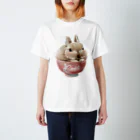 うさぎのうみちゃんねるショップのPets for You作品〜お茶わんうみ（赤ちゃんVer.） Regular Fit T-Shirt