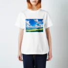 FufuNekoの青空と緑 Regular Fit T-Shirt