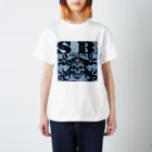 Ａ’ｚｗｏｒｋＳのSKULL&BONE TRIBAL GRUNGE BLK ON DENIM スタンダードTシャツ