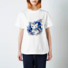 PIXELSのブルーキャット スタンダードTシャツ