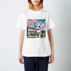 yoiyononakaの春と桜と虎縞白猫06 Regular Fit T-Shirt