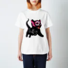 KVM｜kitten ＊ venetian-maskの仮面の黒猫 (透過/跳跃) Regular Fit T-Shirt