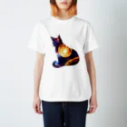 猫との風景の宇宙と猫002 Regular Fit T-Shirt