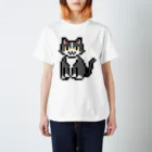 モチクマのハチワレ猫のドット絵 スタンダードTシャツ