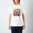 Grazing Wombatのヴィンテージなボヘミアンスタイルの花柄　Vintage Bohemian-style floral pattern Regular Fit T-Shirt