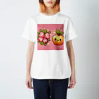 金運上昇金のリンゴの恋愛運アップの金のリンゴとピンクのクローバー Regular Fit T-Shirt