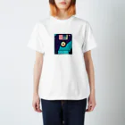 愛着ライフのレトロなネオンフロッピー Regular Fit T-Shirt