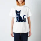 KVM｜kitten ＊ venetian-maskの仮面のロシアンブルー｜石像 ① Regular Fit T-Shirt