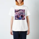 AQUAMETAVERSEの桜の花の木の下で昼寝をする家族　なでしこ1478 Regular Fit T-Shirt