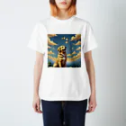 kinnirono-inuの夕焼けとゴールデンレトリバー Regular Fit T-Shirt