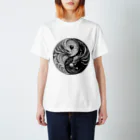 Ａ’ｚｗｏｒｋＳの陰陽太極龍図 MONOCHROME Regular Fit T-Shirt