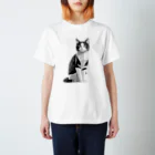 designinglab-itemsの日本の猫　ハチワレさん Regular Fit T-Shirt