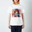 ピクセルパレットの可愛い女の子とぬいぐるみ3 スタンダードTシャツ