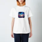 momonekokoのカラフルな風船が浮かぶ風景 Regular Fit T-Shirt