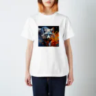 タカヤマ・サイトのフォックス・突き進む意志・アート風 Regular Fit T-Shirt