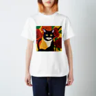 おかづあいのねこちゅうしんの猫とバラの日々 スタンダードTシャツ