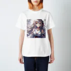 美少女silver girl'sの銀髪の女の子6 スタンダードTシャツ