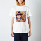 ピクセルパレットの可愛い女の子とお花10 スタンダードTシャツ