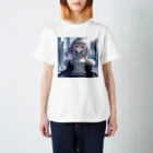 美少女silver girl'sの銀髪の女の子28 スタンダードTシャツ