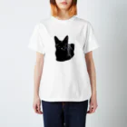 黒猫Onlyのきょろり黒ねこ Regular Fit T-Shirt