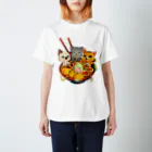 World_Teesのラーメンキャット かわいい猫 アニメ オタク キャッツ 日本のヌードル ギフト Regular Fit T-Shirt