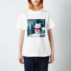 どさんこびより日和の雪ねこ Regular Fit T-Shirt