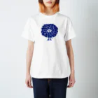 yuya_chokkin_kirieの丸い鳥・青 スタンダードTシャツ