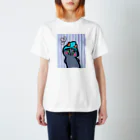 まつり猫ショップの青い帽子の猫 Regular Fit T-Shirt