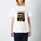 AQUAMETAVERSEの女性自衛官がジープに乗って救援活動に来ている姿。kouchan 1616 Regular Fit T-Shirt