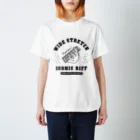 QROOVYのギターリフ WIDE STRETCH BK Regular Fit T-Shirt