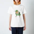 コザクラインコSHOP (kotorigoto/Lovebirdlove)のPi! コザクラインコ(シーグリーン） Regular Fit T-Shirt