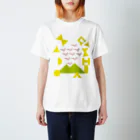 inae-doの朱鷺と金山（白背景つき） スタンダードTシャツ