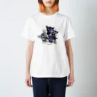 tomi_moonの【tomi_moon】柴犬のとびだす！4姉妹 モノクロ Regular Fit T-Shirt