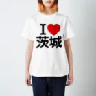 お名前グッズショップ_Name goodsのI LOVE 茨城（日本語） スタンダードTシャツ