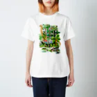 おかやまたかとし & こやまもえ／イラストレーターのJUNGLE（首長竜） Regular Fit T-Shirt