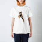 ねこまちランドの飛び出す猫モカ写真 Regular Fit T-Shirt