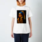 エム・スターのCANDY GIRL with a Pearl – 真珠とキャンディの少女Tシャツ Regular Fit T-Shirt